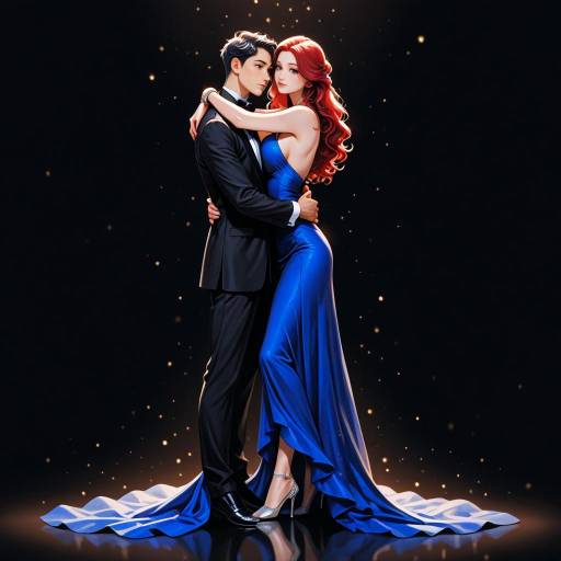 Elegant Couple Dancing in Evening Attire Elegant Couple Dancing in Evening Attire