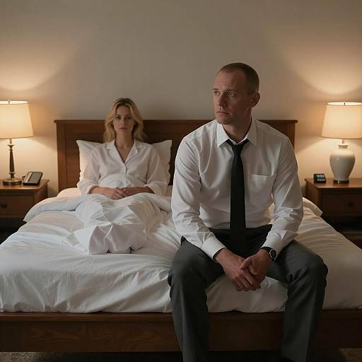 Intimate Encounter in a Dimly Lit Room