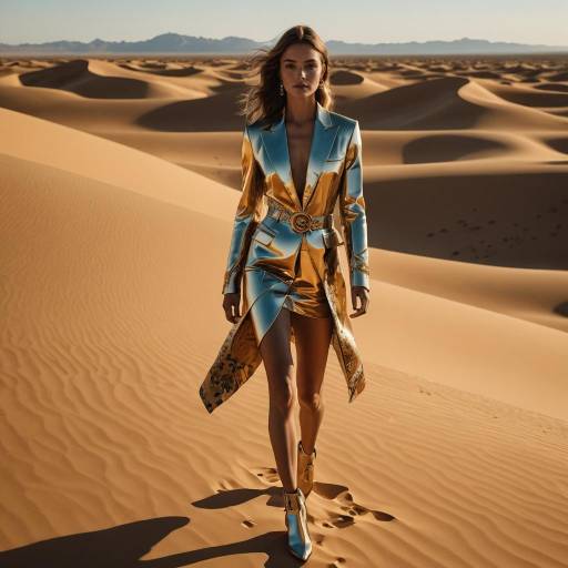 High Fashion Model in Desert Landscape