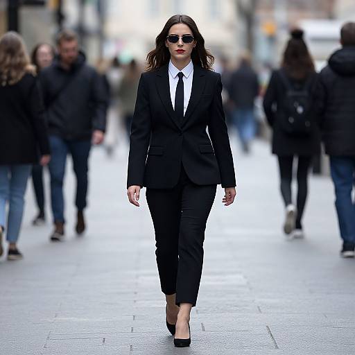 Villainous Woman in Black Suit