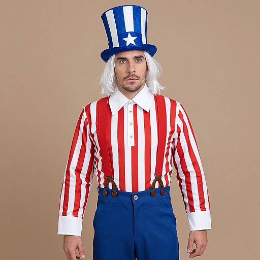 Uncle Sam Costume with Striped Shirt
