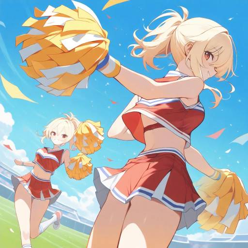 Dynamic Cheerleader in Action