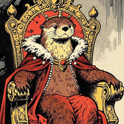 Leathery Otter Queen on Throne