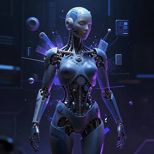 Cybernetic Surrealism with Humanoid Fusion