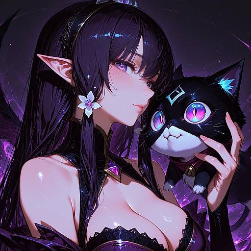 Illustration of Morgana (league of legends), league of legends in the style of Chomoran
