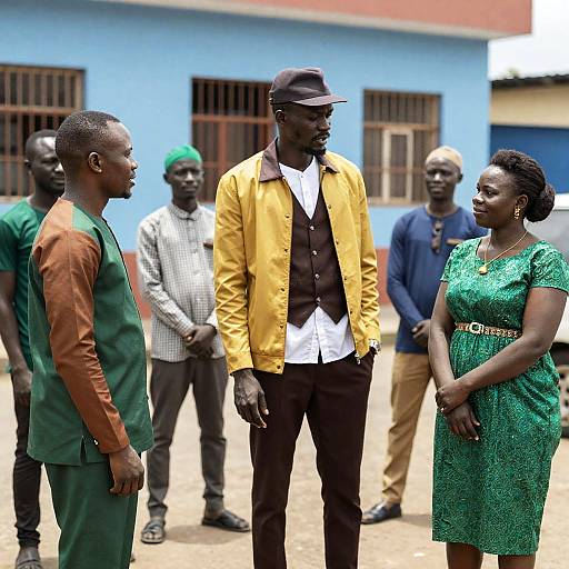 Street Scene with Diverse Group of People