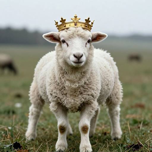 Medieval Lamb with Golden Crown