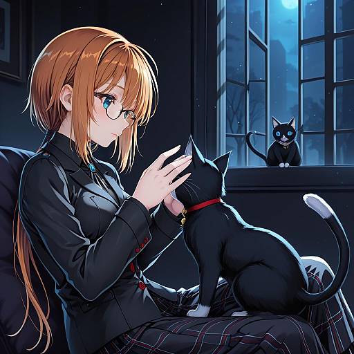 Illustration of Morgana (persona 5), persona in the style of Tateha (marvelous grace)