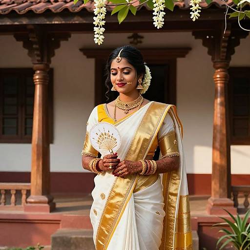 Classic Hindu Bride in Silk Sari