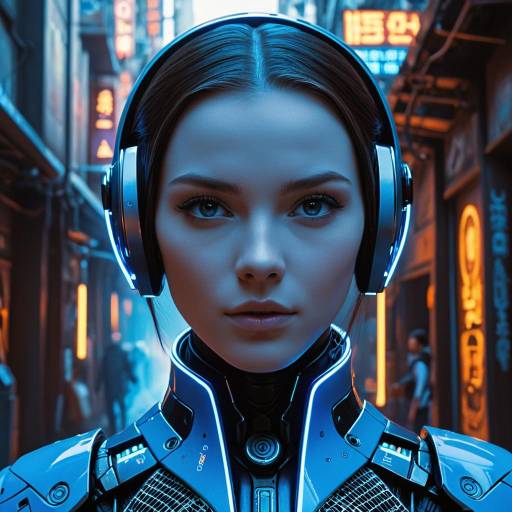 Female Android in Futuristic Alley