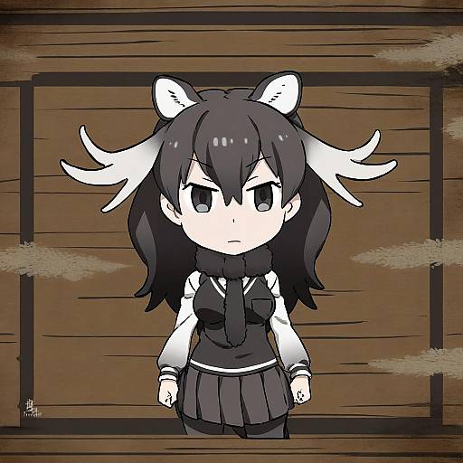 Illustration of Moose (kemono friends), kemono friends in the style of Kamezaemon