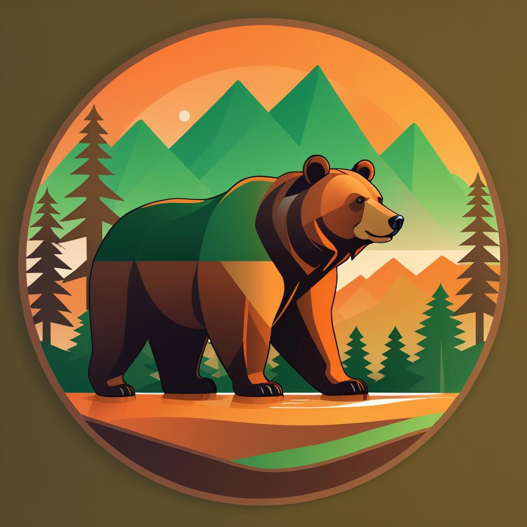 Vector Art of a Bear Celebrating Community