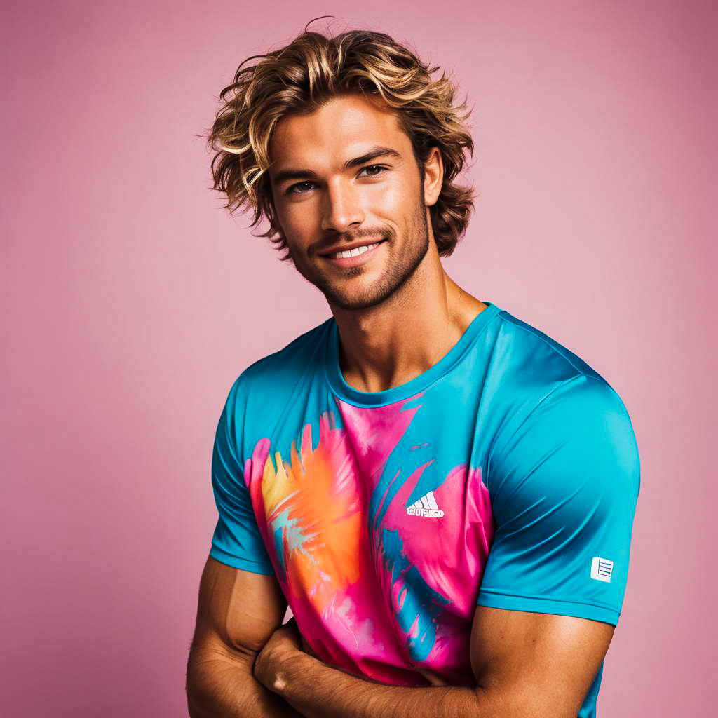 Cheerful Athlete in Summer Vibes