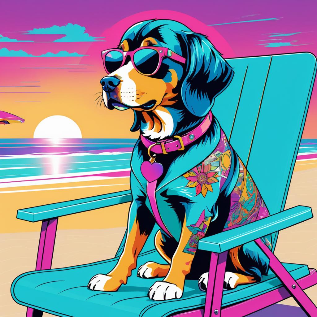 Stylish Dog in Vibrant Pop Art