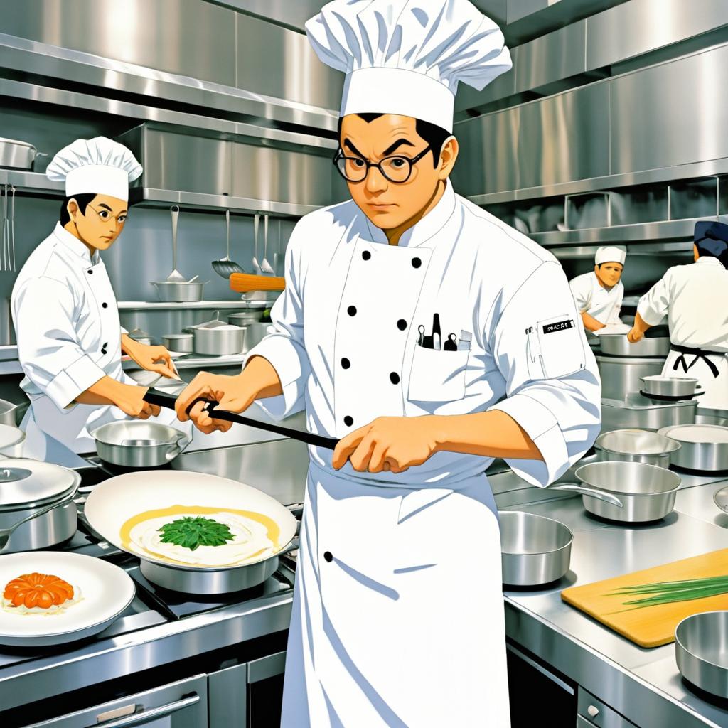 Dynamic Chef in Tezuka's Artistic Style