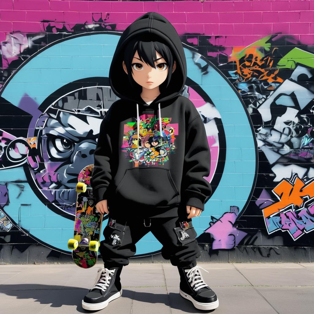 Urban Rebel in Bold Anime Style