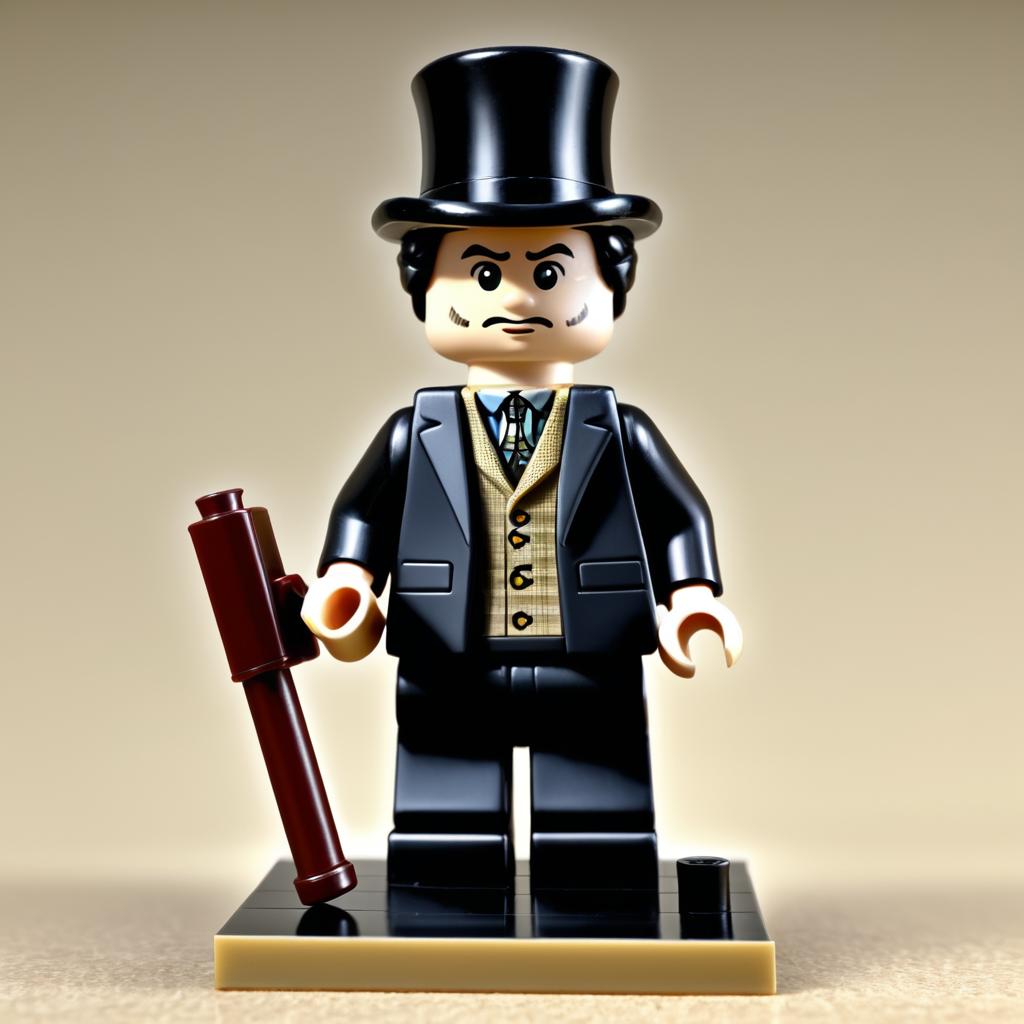 Vintage Aesthetic Sherlock Holmes LEGO Figure