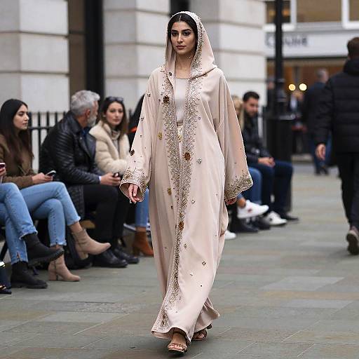 Middle-Eastern Woman in Embellished Abaya