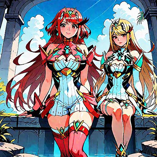 Mythra and Pyra: Dynamic Duo Cosplay