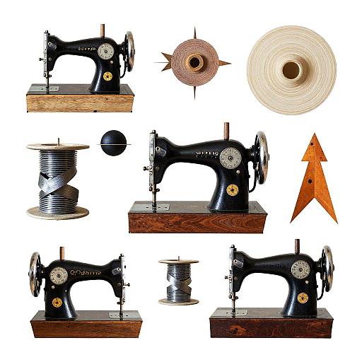 Surreal Dadaist Landscape with Sewing Machines