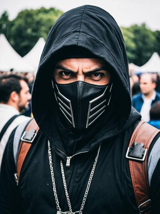 Man in Modern Assassin Costume at Festival