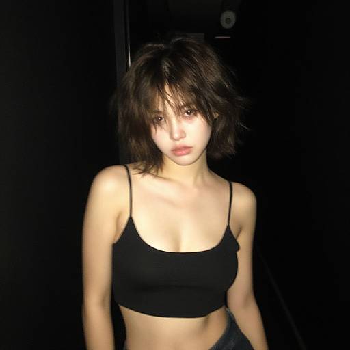 Reluctant Woman in Nightclub Corridor