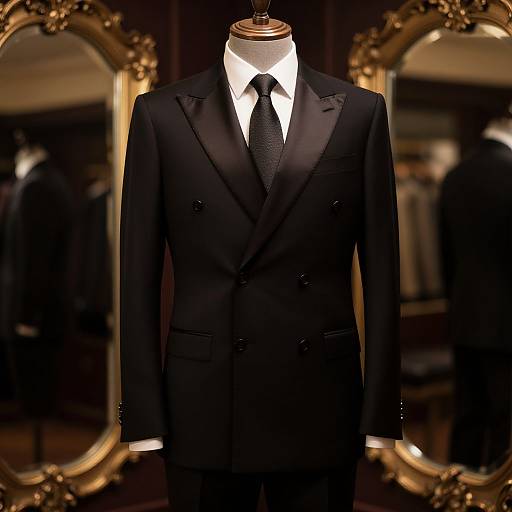 Luxury Double-Breasted Black Suit