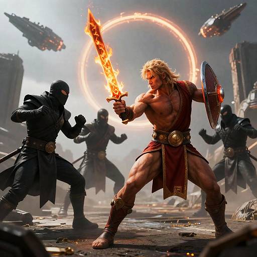 Epic Battle in Sci-Fi Ruins