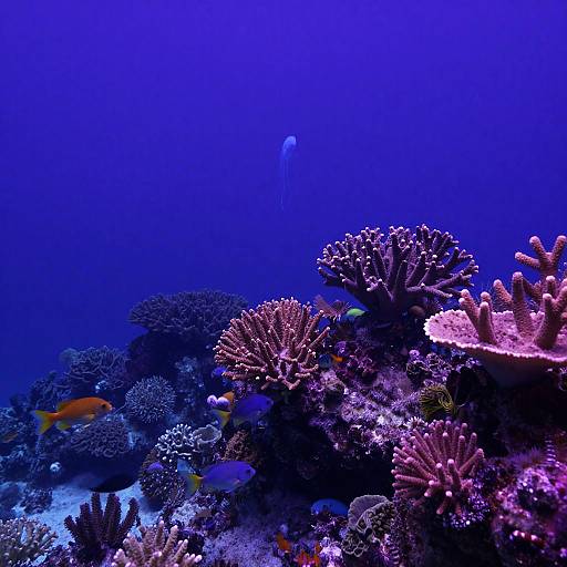 Violet Bioluminescent Underwater Scene