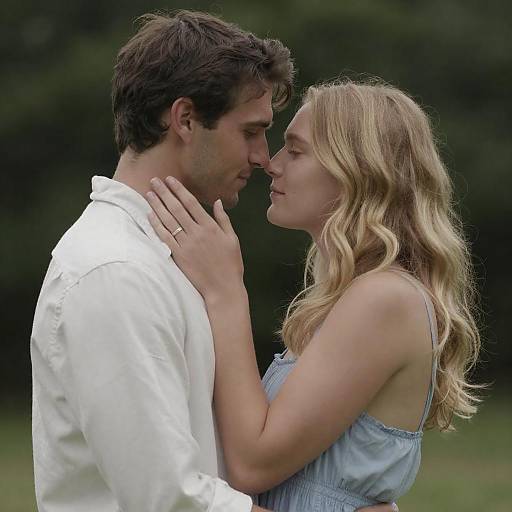 Romantic Outdoor Embrace of a Couple