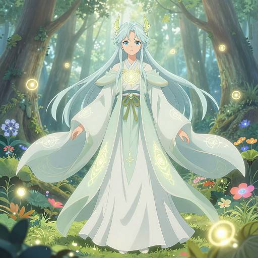 Mystical Anime Forest Guardian
