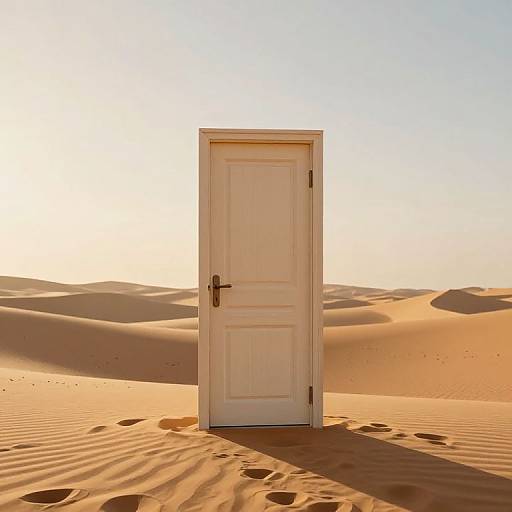 Solitary Door in Infinite Desert