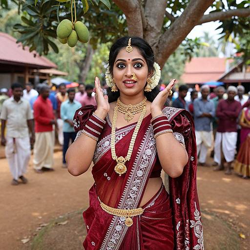 South Indian Woman in Traditional Thiruvathira Attire