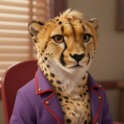 Smiling Cheetah in Stylish Jacket