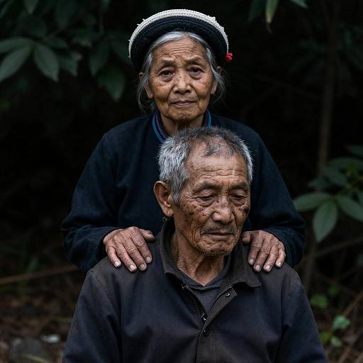 Elderly Couple in a Forest Setting