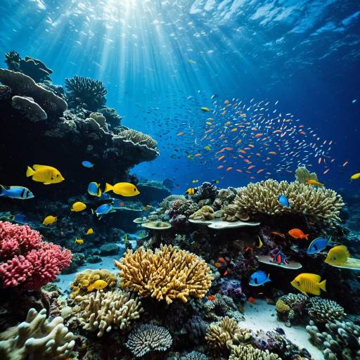 Vibrant Coral Reef with Colorful Fish