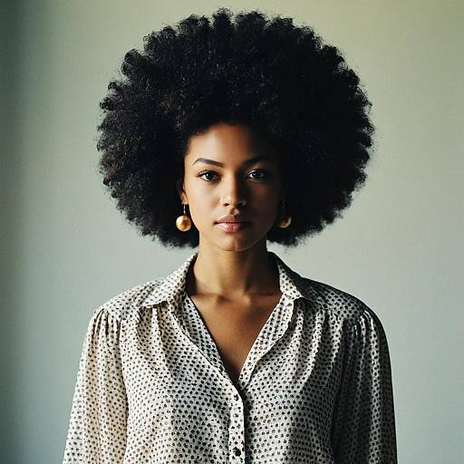 Temple Fade Afro Fashion Studio Portrait