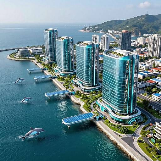 Futuristic Eco-Friendly Coastal City
