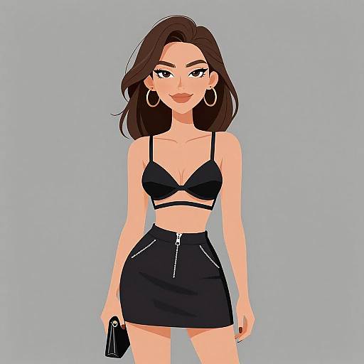 Edgy Woman in Stylish Outfit