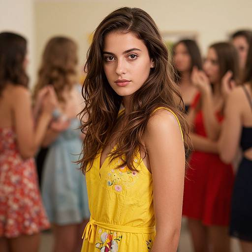 Realistic Women at Party in Dresses