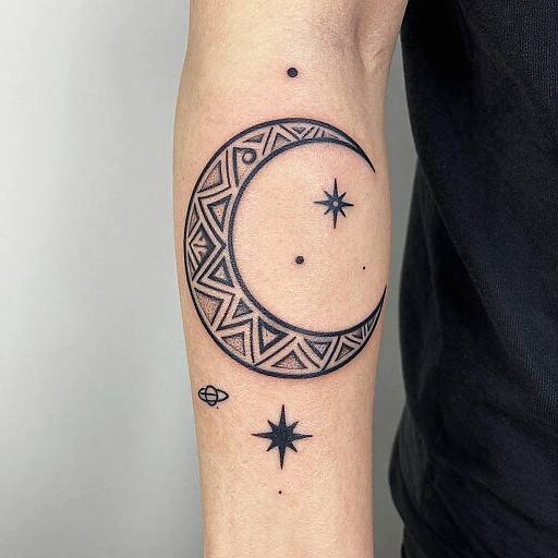 Upside Down Crescent Moon Tattoo