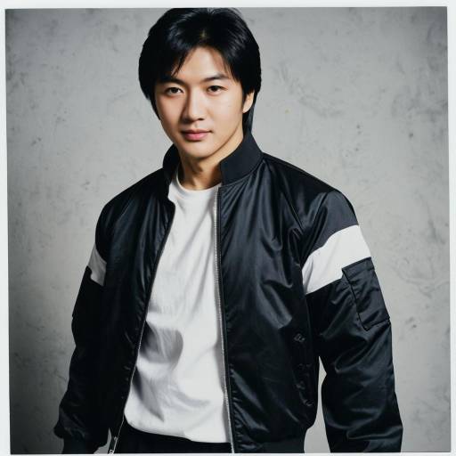 Young Man in Black Jacket and White Shirt