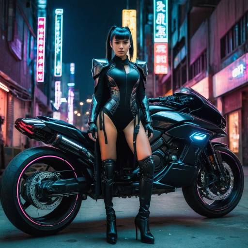 Cyberpunk Duo: Night Ride in Neon City