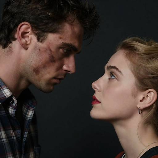 Intense Emotion: Close-Up Couple Photograph