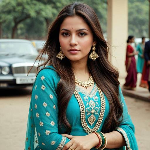 Elegant Girl in Aqua Salwar Suit