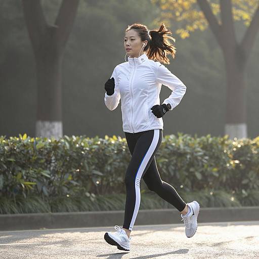 Morning Run: Woman in Motion Outdoors