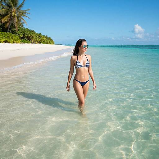 Woman in Tropical Paradise Waters