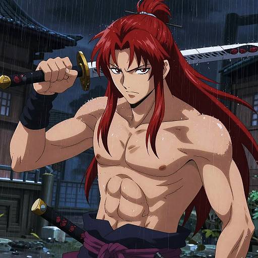 Red-Haired Samurai Anime Warriors