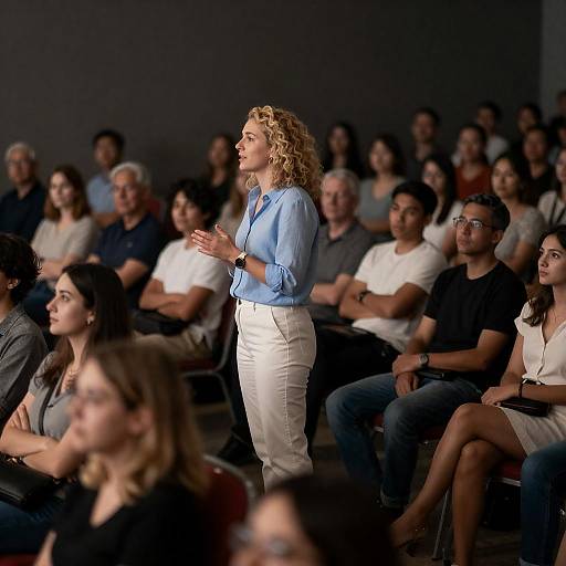 Captivating Speaker at a Crowded Event