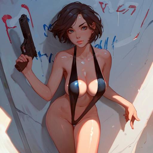 Solo Warrior Girl in Swimsuit